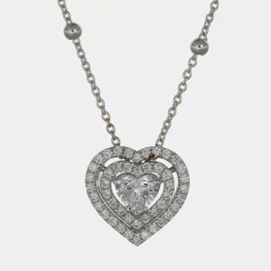 Collana cuore diamanti e pepite White Prestige - Gioielleria Casavola di Noci - gioiello in oro bianco 18 carati - idee regalo romantiche compleanno fidanzata