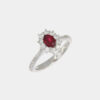Anello rosetta rubino 0.55 ct Pavé Prestige White - Gioielleria Casavola di Noci - idee regalo compleanno 50 anni moglie - oro bianco e diamanti