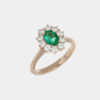 Anello rosetta smeraldo Zambia 0.63 ct Prestige Rosé - Gioielleria Casavola di Noci - idee regalo compleanno 50 anni mamma - in oro rosa con diamanti