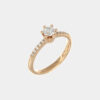Anello solitario corona con diamanti rosè - Gioielleria Casavola di Noci - idee per proposta di matrimonio originali - in oro rosa