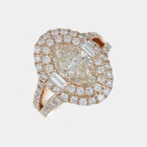 Anello ovale con diamante marquise Prestige Rosé - Gioielleria Casavola di Noci - gioiello in oro rosa 18 carati - idee regalo compleanno per una donna che ama il lusso