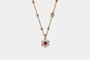 Collana rubino Altea Nature Rosè - Gioielleria Casavola di Noci - idee regalo compleanno ragazza 20 anni - oro rosa con diamanti