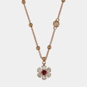 Collana rubino Altea Nature Rosè - Gioielleria Casavola di Noci - in oro rosa 18 carati con diamanti - idee regalo compleanno 18 anni ragazza