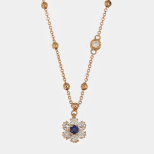 Collana zaffiro Altea Nature Rosè - Gioielleria Casavola di Noci - gioiello in oro rosa 18 carati con diamanti - idee regalo compleanno 18 anni ragazza