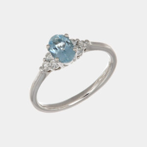 Anello fantasia acquamarina e diamanti Enjoy White - Gioielleria Casavola di Noci - in oro bianco 18 carati - idee regalo compleanno 18 anni ragazza