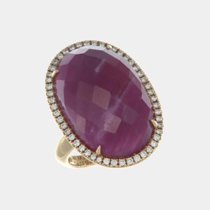 Anello rubino briolette e diamanti Prestige Rosè - Gioielleria Casavola di Noci - gioiello in oro rosa 18 carati - idee regalo compleanno 70 anni nonna