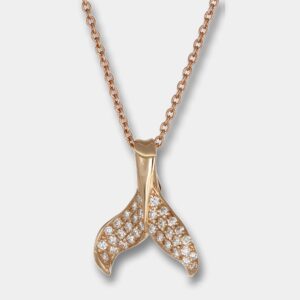 Collana coda di balena oro rosa e diamanti Nature - Gioielleria Casavola di Noci - idea regalo per ragazza appassionata di natura
