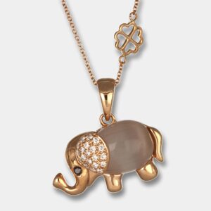 Collana elefante oro rosa e diamanti Nature - Gioielleria Casavola di Noci - idea regalo per ragazza appassionata di animali