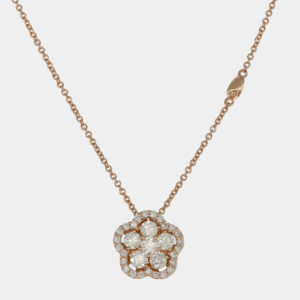 Collana fiore diamanti Cornflower Nature Rosè - Gioielleria Casavola di Noci - gioiello in oro rosa 18 carati - idee regalo romantiche compleanno fidanzata