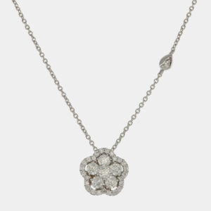 Collana fiore diamanti Cornflower Nature White - Gioielleria Casavola di Noci - gioiello in oro bianco 18 carati - idee regalo romantiche compleanno fidanzata