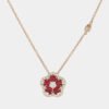 Collana fiore rubini Cornflower Nature Rosè - Gioielleria Casavola di Noci - idee regalo compleanno 18 anni ragazza - in oro rosa con diamanti
