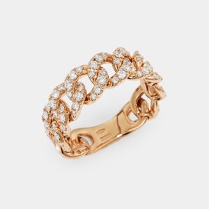 Anello groumette oro rosa e diamanti Prestige - Gioielleria Casavola di Noci - gioiello in oro rosa 18 carati - idee regalo compleanno per una donna che ama il lusso