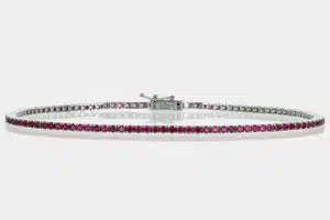 Bracciale tennis uomo oro bianco zirconi rossi - Gioielleria Casavola di Noci - idee regalo compleanno ragazzo 18 anni