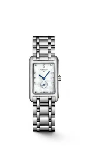 Longines DolceVita L5.255.4.87.6 - Gioielleria Casavola di Noci - orologio svizzero da donna rettangolare con madreperla e diamanti come indici