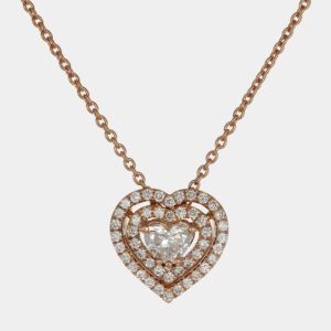 Collana diamante cuore con pavé Rosé Prestige - Gioielleria Casavola di Noci - gioiello in oro rosa 18 carati - idee regalo romantiche compleanno fidanzata