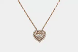 Collana diamante cuore con pavé Rosé Prestige - Gioielleria Casavola di Noci - idee regalo romantiche per compleanno moglie