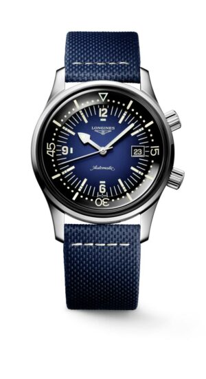 Longines Legend Diver L3.774.4.90.2 - Gioielleria Casavola di Noci - orologio automatico subacqueo svizzero da collezione - cinturino blu mat in pelle di vitello