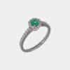 Anello smeraldo tondo 0.22 ct Prestige White - Gioielleria Casavola di Noci - idee regalo per neomamma da parte del papà