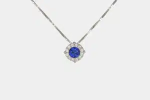 Collana oro bianco invisibile zircone blu - Gioielleria Casavola di Noci - idee regalo compleanno 18 anni migliore amica