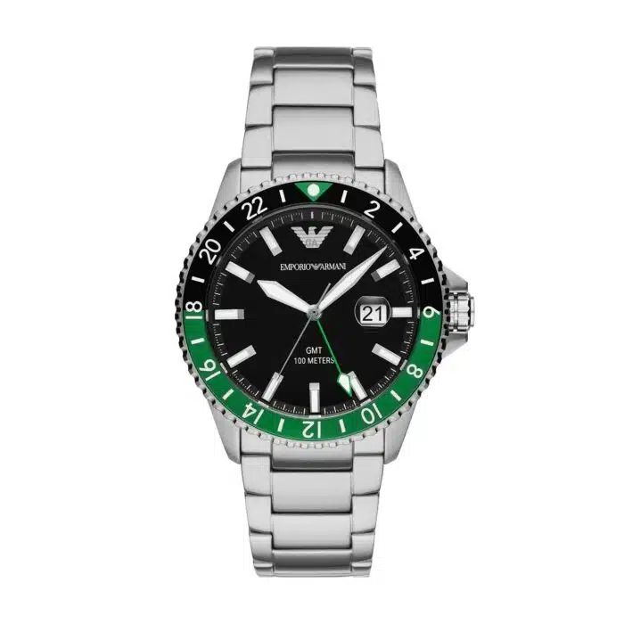 Emporio Armani Orologi AR11589 - Gioielleria Casavola di Noci - orologio sportivo GMT con ghiera bicolore nera e verde