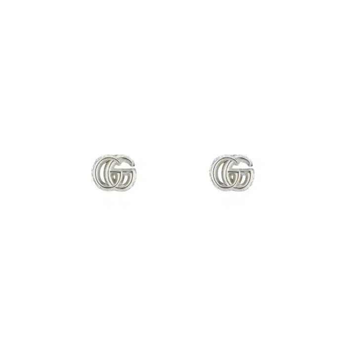 Gucci GG Marmont YBD770758001 - Gioielleria Casavola di Noci - orecchini a bottone in argento 925 con doppia G - immagine frontale