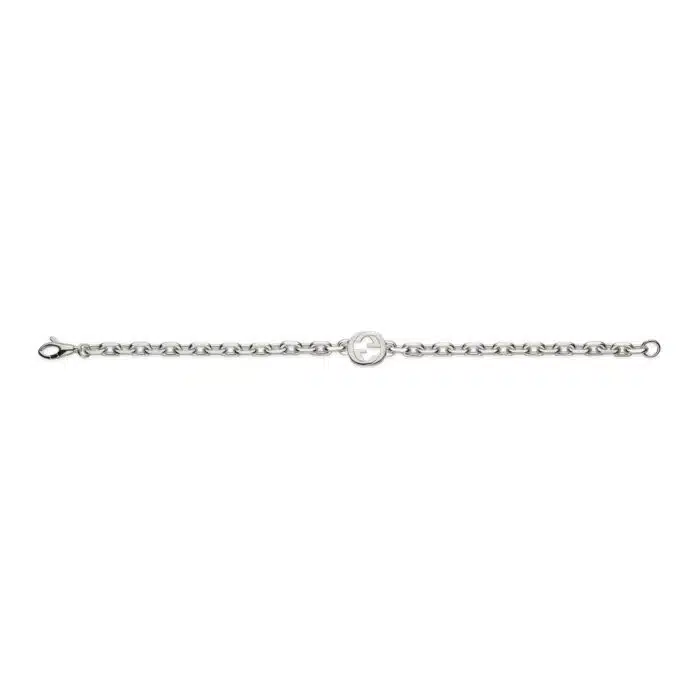 Gucci Interlocking YBA796351001 - Gioielleria Casavola di Noci - bracciale in argento 925 unisex con doppia g - immagine posteriore steso