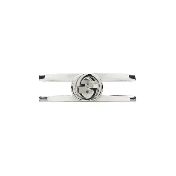 Gucci Interlocking YBC797029001 - Gioielleria Casavola di Noci - anello sottile in argento 924 con incrocio GG - immagine frontale