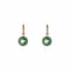 Gucci Interlocking YBD786563002 - Gioielleria Casavola di Noci - orecchini pendenti in oro rosa 18 carati con agata verde e due diamanti - immagine frontale