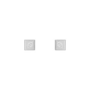 Gucci Tag YBD774033001 - Gioielleria Casavola di Noci - orecchini quadrati in argento 925 con incrocio GG inciso - immagine frontale