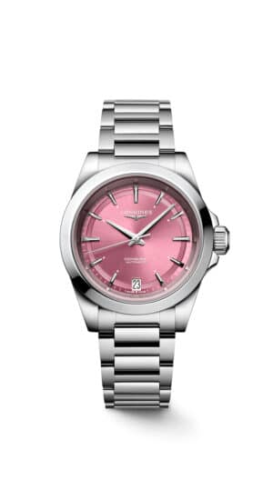 Longines Conquest L3.430.4.99.6 - Gioielleria Casavola di Noci - orologio automatico svizzero in acciaio inox da donna con quadrante rosa