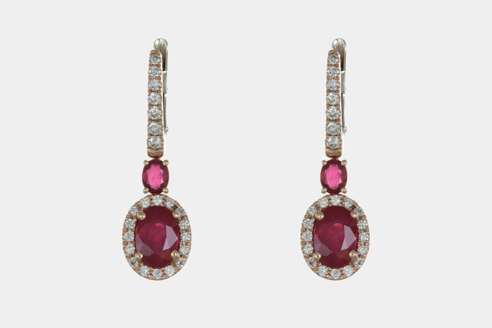 Orecchini pendenti rubini ovali Prestige Rosé - Gioielleria Casavola di Noci - idee regalo per una occasione importante - donna