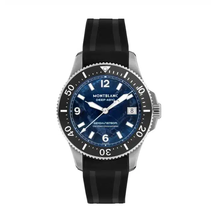 Montblanc Iced Sea 0 Oxygen Deep 4810 133268 - Gioielleria Casavola di Noci - orologio svizzero con calibro automatico certificato COSC - Diver ISO 6425 - Immagine frontale