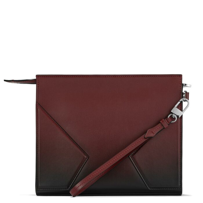 Montblanc pochette Meisterstuck 131679 - Gioielleria Casavola di Noci - pelletteria e valigeria di lusso - borsa color rosso Borgogna - immagine del retro