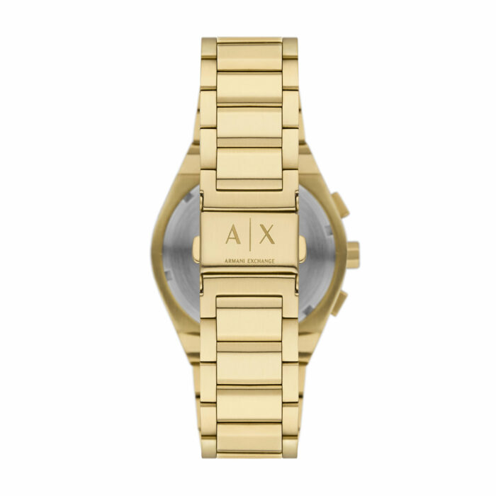 Armani AX Orologi AX4180 - Gioielleria Casavola di Noci - idee regalo compleanno ragazzo 18 anni - cronografo multifunzione - immagine del bracciale in acciaio INOX PVD oro giallo