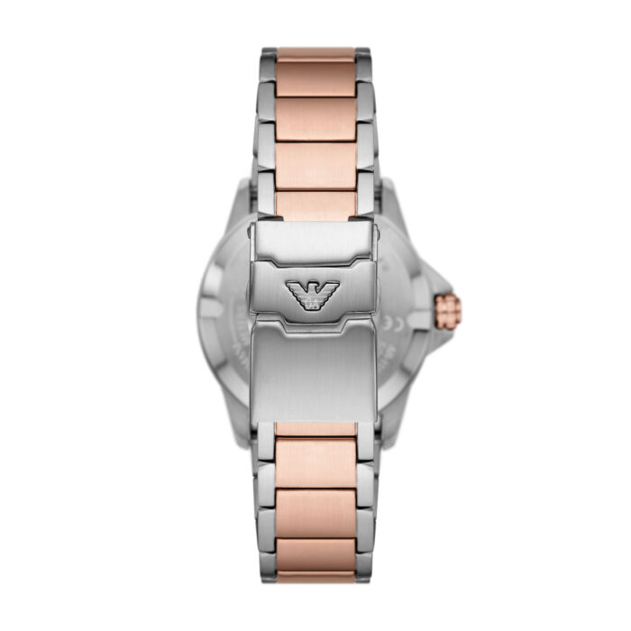 Emporio Armani Orologi AR11591 - Gioielleria Casavola di Noci - idee regalo per pensione uomo - bracciale in acciaio inossidabile bicolore argento ed oro rosa