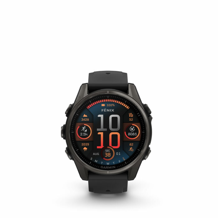 Garmin Fenix 8 43 mm Carbon Grey - Gioielleria Casavola di Noci - sportwatch GPS per immersioni ricreative - ghiera in titanio