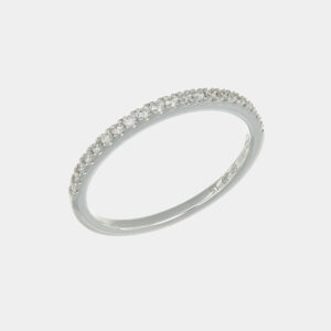 Veretta mezzo giro 21 diamanti oro bianco - Gioielleria Casavola di Noci - idee per proposta di matrimonio originale - regalo perfetto per lei