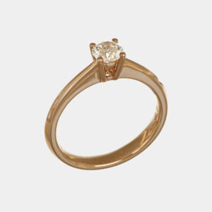 Anello solitario 4 griffe diamantino laterale Rosé - Gioielleria Casavola di Noci - idee regalo per proposta di matrimonio in oro rosa 18 carati