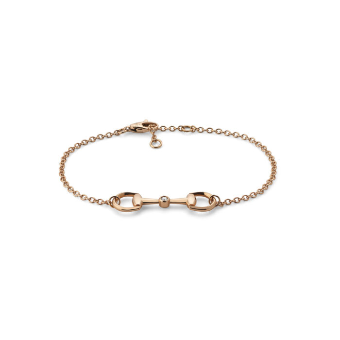 Gucci Horsebit YBA796174001 - Gioielleria Casavola di Noci - bracciale in oro rosa 18 carati con diamante - idee regalo compleanno ragazza 18 anni - immagine gioiello chiuso