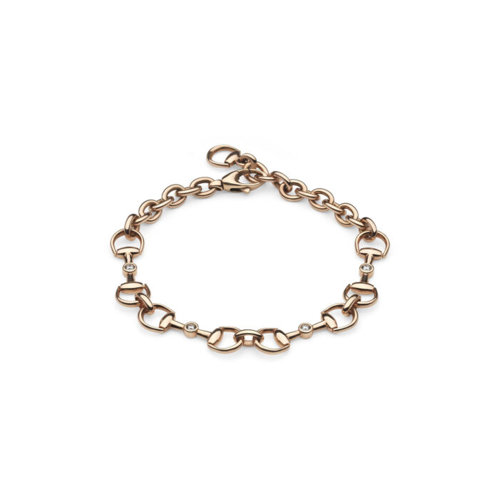 Gucci Horsebit YBA796178001 - Gioielleria Casavola di Noci - bracciale in oro rosa 18 carati con diamanti - idee regalo compleanno 18 anni - immagine intera