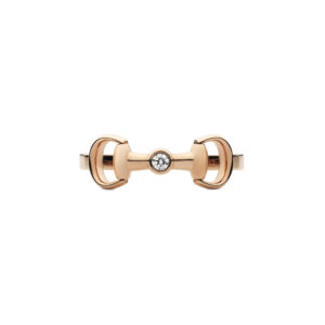 Gucci Horsebit YBC796168001 - Gioielleria Casavola di Noci - anello in oro rosa 18 carati con diamante - idee regalo compleanno ragazza 18 anni - immagine frontale