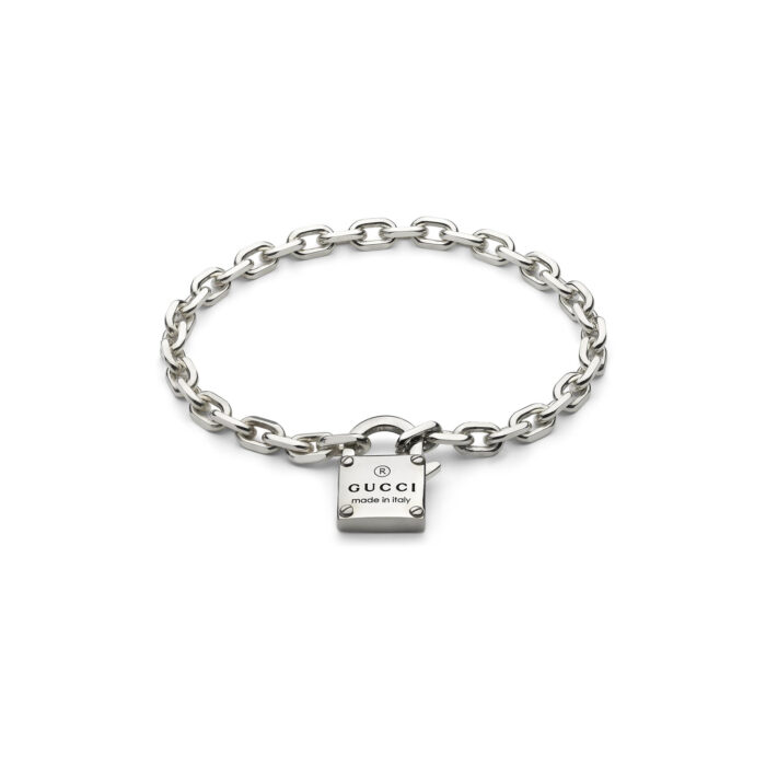 Gucci Trademark YBA796341001 - Gioielleria Casavola di Noci - bracciale in argento 925 con ciondolo lucchetto - idee regalo compleanno ragazza 18 anni - immagine gioiello