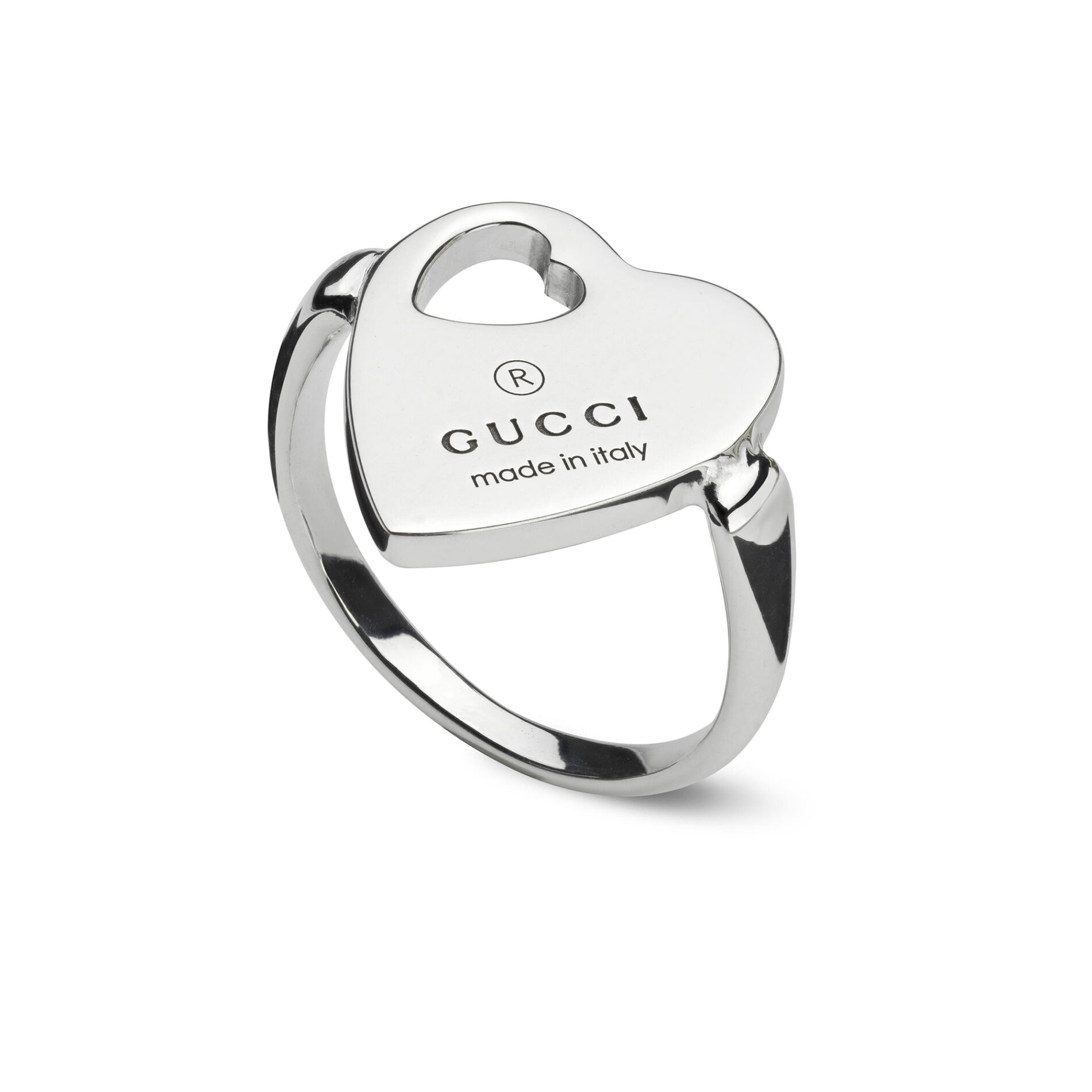 Gucci Trademark YBC796357001 - Gioielleria Casavola di Noci - anello a forma di cuore in argento 925 - idee regalo compleanno 18 anni ragazza - immagine completa