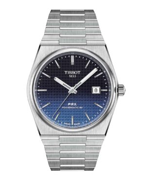 Tissot PRX Powermatic 80 T137.407.11.051.01 - Gioielleria Casavola di Noci - orologio svizzero automatico con quadrante waffle camaleonte nero e blu