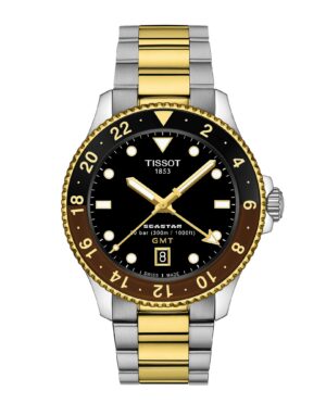 Tissot Seastar 1000 Quartz GMT T120.852.22.051.00 - Gioielleria Casavola di Noci - orologio svizzero al quarzo con funzione doppio fuso orario - ghiera bicolore nero e chocolate