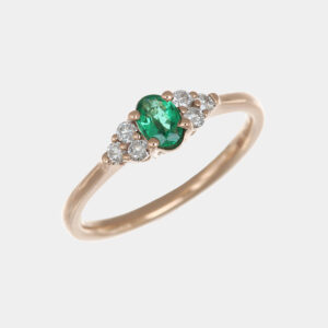 Anello fantasia smeraldo 0.31 ct Enjoy Rosé - Gioielleria Casavola di Noci - gioiello in oro rosa 18 carati con diamanti - idee regalo compleanno 18 anni ragazza