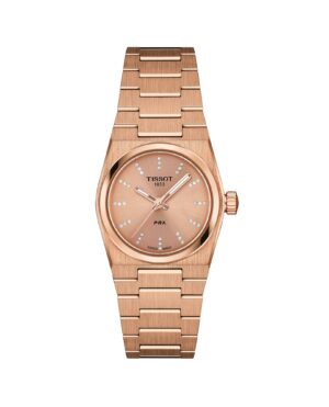 Tissot PRX 25MM T137.010.33.506.00 - Gioielleria Casavola di Noci - orologio svizzero da donna color oro rosa con diamanti come indici