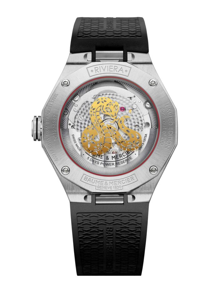 Baume et Mercier Riviera M0A10785 - Gioielleria Casavola di Noci - orologio automatico svizzero in edizione limitata calendario cinese anno del serpente 2025 - fondello