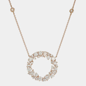 Collana cerchio diamanti fantasia White Prestige - Gioielleria Casavola di Noci - gioiello in oro rosa 18 carati - idee regalo romantiche compleanno fidanzata