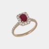Anello rettangolare rubino Burma 1.05 ct Prestige Rosé - Gioielleria Casavola di Noci - idee regalo per una occasione importante - da donna - in oro rosa 18 carati
